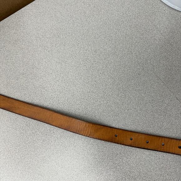 J Crew Leather Belt Womens Medium Tan Brown Brass Buckle Classic Preppy Boho 1" - Picture 5 of 8